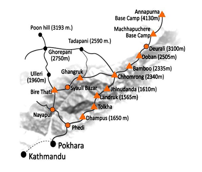 Annapurna Base Camp Trek Map